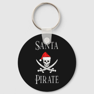 Santa Pirate Skull Swords Christmas Pet Boating Lo Sleutelhanger