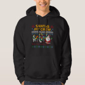 Santa Pit Crew Race Car Ugly KerstSweater Hoodie (Voorkant)