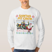 Santa Pit Crew Race Car Ugly KerstSweater T-shirt (Voorkant)