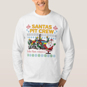 Santa Pit Crew Race Car Ugly KerstSweater T-shirt