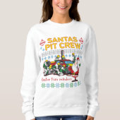 Santa Pit Crew Race Car Ugly KerstSweater Trui (Voorkant)