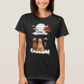 Santa Pitbull Reindeer Sleigh Kerstmis Pajama Dog T-shirt (Voorkant)