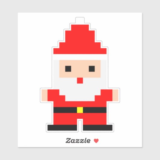 Santa Pixel Art 1 Eigen vinylSticker Sticker (Vel)