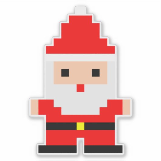 Santa Pixel Art 1 Eigen vinylSticker Sticker (Voorkant)