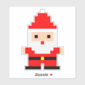 Santa Pixel Art 1 op maat gesneden vinyl sticker (Vel)