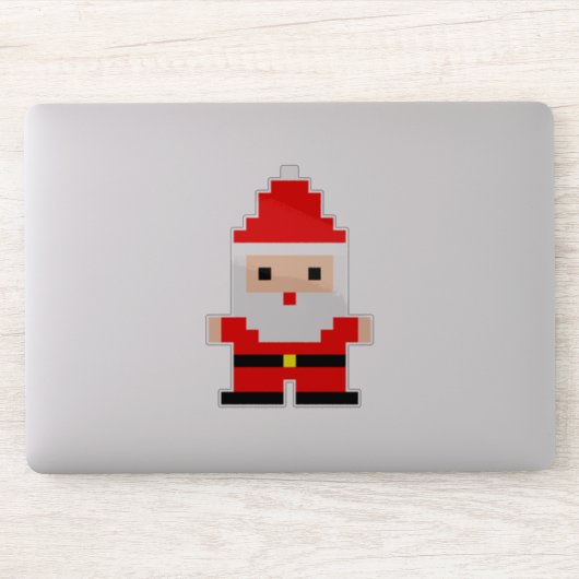 Santa Pixel Art 1 op maat gesneden vinyl sticker (Computer)
