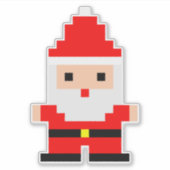 Santa Pixel Art 1 op maat gesneden vinyl sticker (Voorkant)