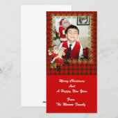 Santa Plaid-fotokaart voor Feestdagen Feestdagenkaart (Voorkant / Achterkant)