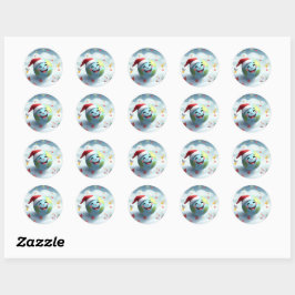 Santa Planet-Sticker Ronde Sticker