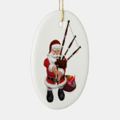 Santa Play Bagpipes Keramisch Ornament (Rechts)