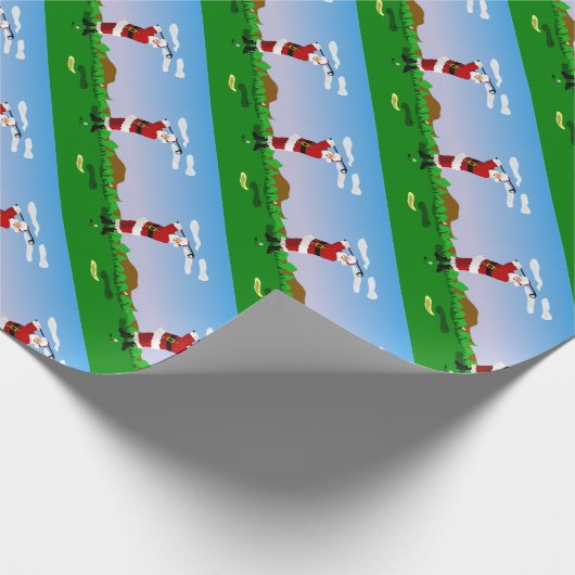 Santa Play Golf Cadeaupapier (Hoek)