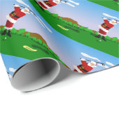 Santa Play Golf Cadeaupapier (Rol Hoek)