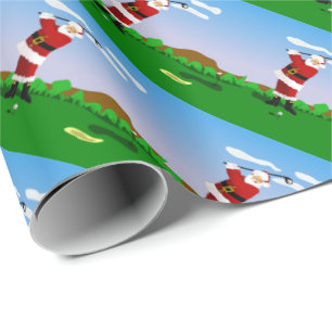 Santa Play Golf Cadeaupapier