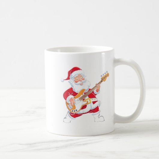 Santa Playing A B Guitar Xmas Christmas  Koffiemok (Rechts)