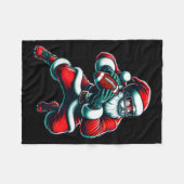 Santa Playing American Football Christmas Women Me Fleece Deken (Voorkant (Horizontaal))