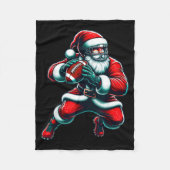 Santa Playing American Football Christmas Women Me Fleece Deken (Voorkant)