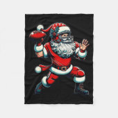 Santa Playing American Football Christmas Women Me Fleece Deken (Voorkant)