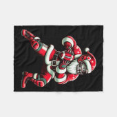 Santa Playing American Football Christmas Women Me Fleece Deken (Voorkant (Horizontaal))