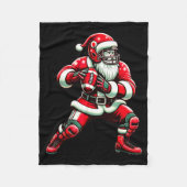 Santa Playing American Football Christmas Women Me Fleece Deken (Voorkant)