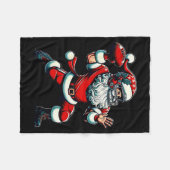 Santa Playing American Football Christmas Women Me Fleece Deken (Voorkant (Horizontaal))