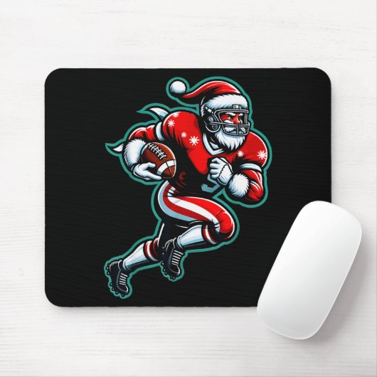 Santa Playing American Football Christmas Women Me Muismat (Met muis)