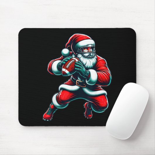 Santa Playing American Football Christmas Women Me Muismat (Met muis)