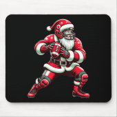 Santa Playing American Football Christmas Women Me Muismat (Voorkant)