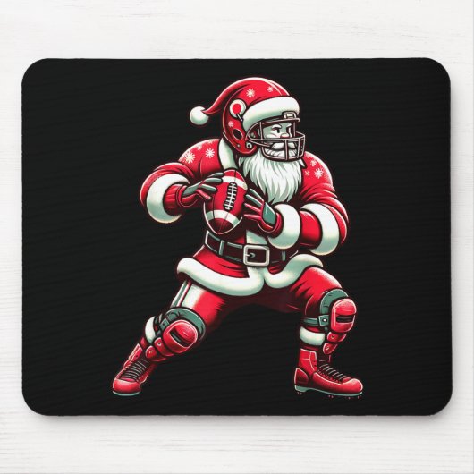 Santa Playing American Football Christmas Women Me Muismat (Voorkant)