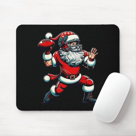 Santa Playing American Football Christmas Women Me Muismat (Met muis)