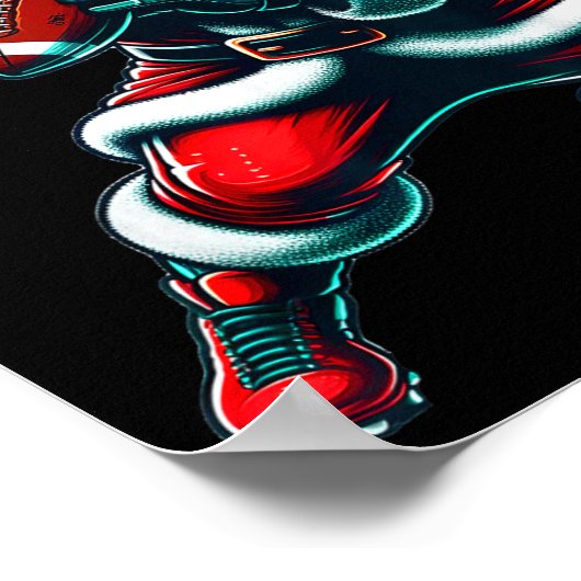 Santa Playing American Football Christmas Women Me Poster (Hoek)