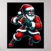 Santa Playing American Football Christmas Women Me Poster (Voorkant)