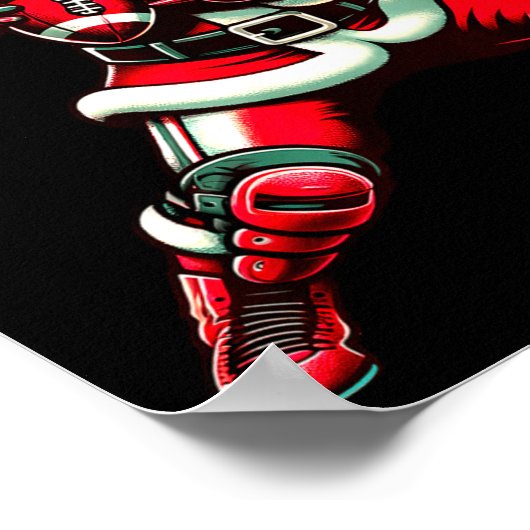 Santa Playing American Football Christmas Women Me Poster (Hoek)