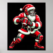 Santa Playing American Football Christmas Women Me Poster (Voorkant)
