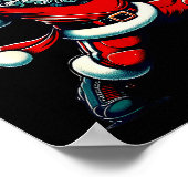 Santa Playing American Football Christmas Women Me Poster (Hoek)