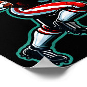 Santa Playing American Football Christmas Women Me Poster (Hoek)