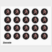 Santa Playing American Football Christmas Women Me Ronde Sticker (Vel)
