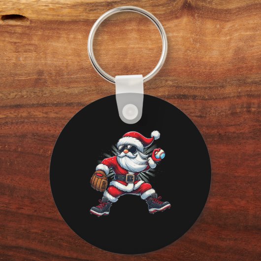 Santa Playing Baseball As Tcher Boys Kids Teens Ch Sleutelhanger (Voorkant)