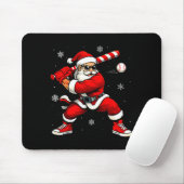 Santa Playing Baseball Xmas Funny Christmas Baseba Muismat (Met muis)