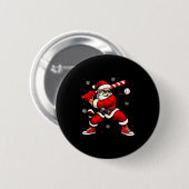 Santa Playing Baseball Xmas Funny Christmas Baseba Ronde Button 5,7 Cm (Voorkant /achterkant)