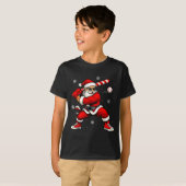 Santa Playing Baseball Xmas Funny Christmas Baseba T-shirt (Voorkant volledig)