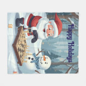 Santa playing chess with a snowman Fleece Blanket (Voorkant (Horizontaal))