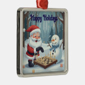 Santa playing chess with a snowman Ornament (Rechts)