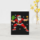 Santa Playing Ckleball Xmas Funny Christmas Ckleba Kaart (Gele Bloem)