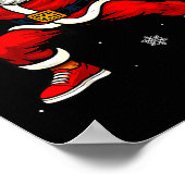 Santa Playing Ckleball Xmas Funny Christmas Ckleba Poster (Hoek)