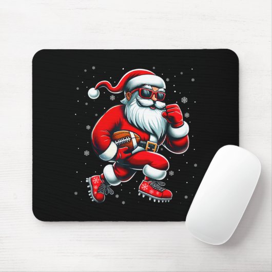 Santa Playing Football Men Boys Christmas Football Muismat (Met muis)