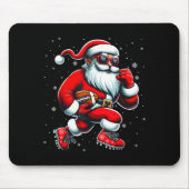 Santa Playing Football Men Boys Christmas Football Muismat (Voorkant)