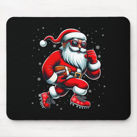 Santa Playing Football Men Boys Christmas Football Muismat (Voorkant)