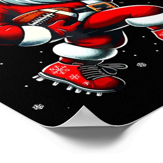 Santa Playing Football Men Boys Christmas Football Poster (Hoek)