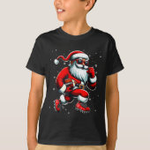 Santa Playing Football Men Boys Christmas Football T-shirt (Voorkant)