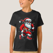 Santa Playing Football Men Boys Christmas Football T-shirt (Voorkant)